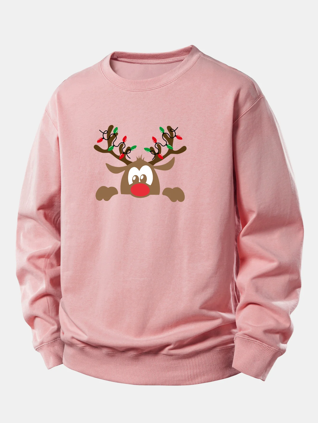 Christmas Reindeer Print Relax Fit Sweatshirt - Image 8