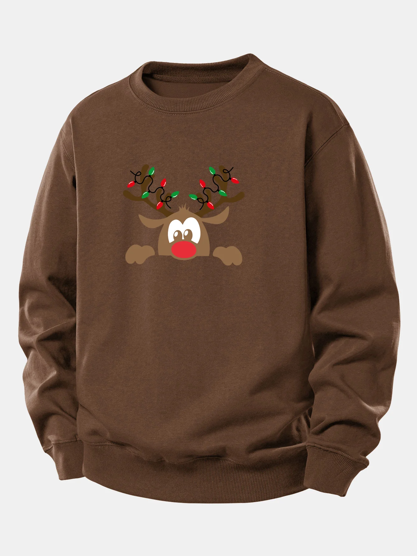 Christmas Reindeer Print Relax Fit Sweatshirt - Image 9