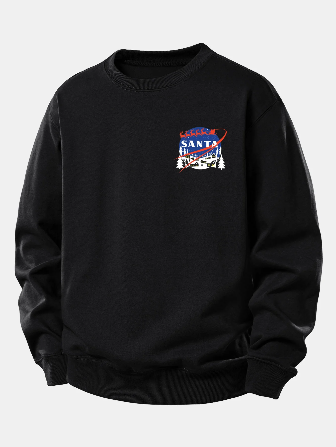 Christmas Santa Claus Print Relax Fit Sweatshirt