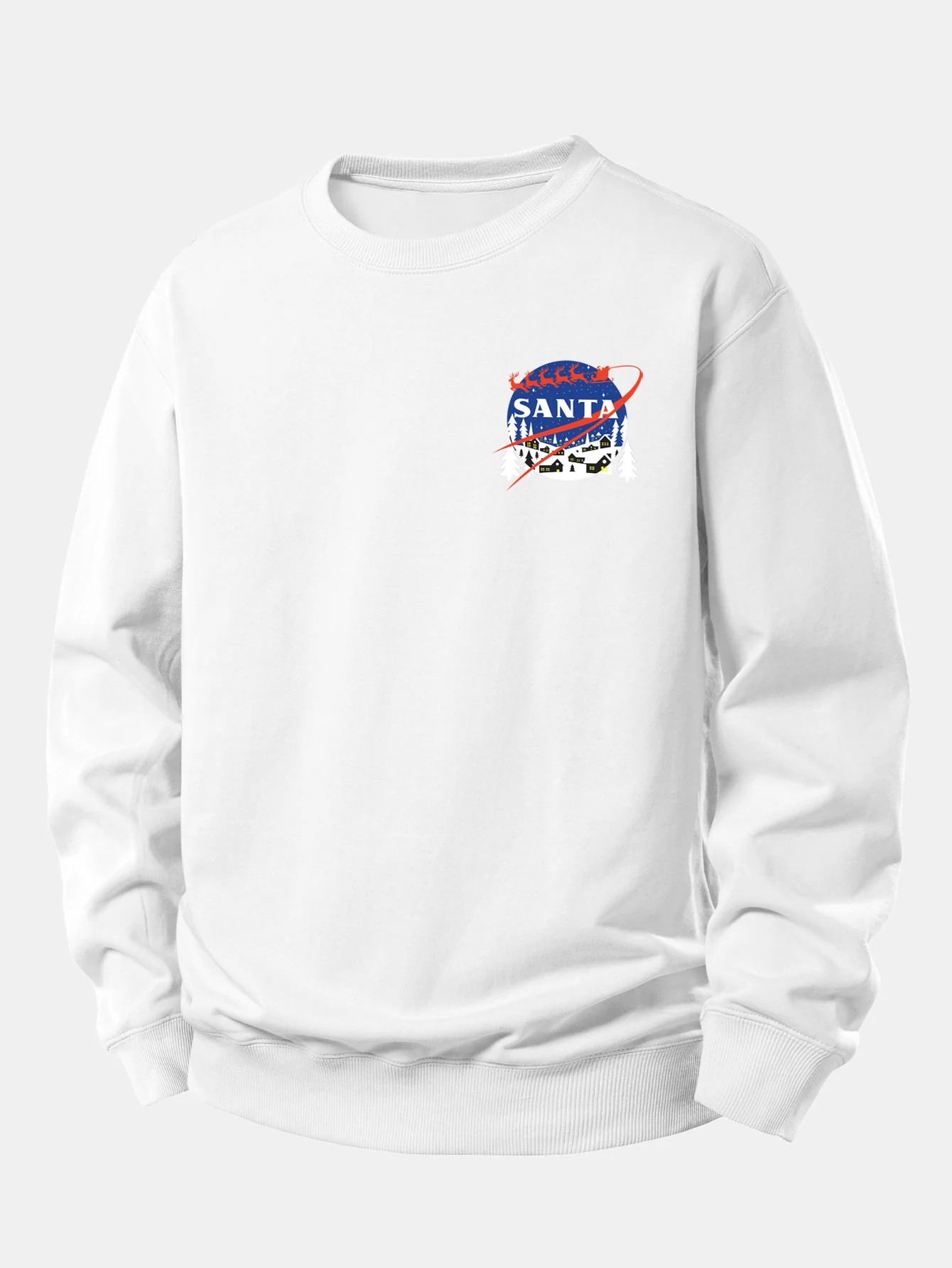 Christmas Santa Claus Print Relax Fit Sweatshirt - Image 2
