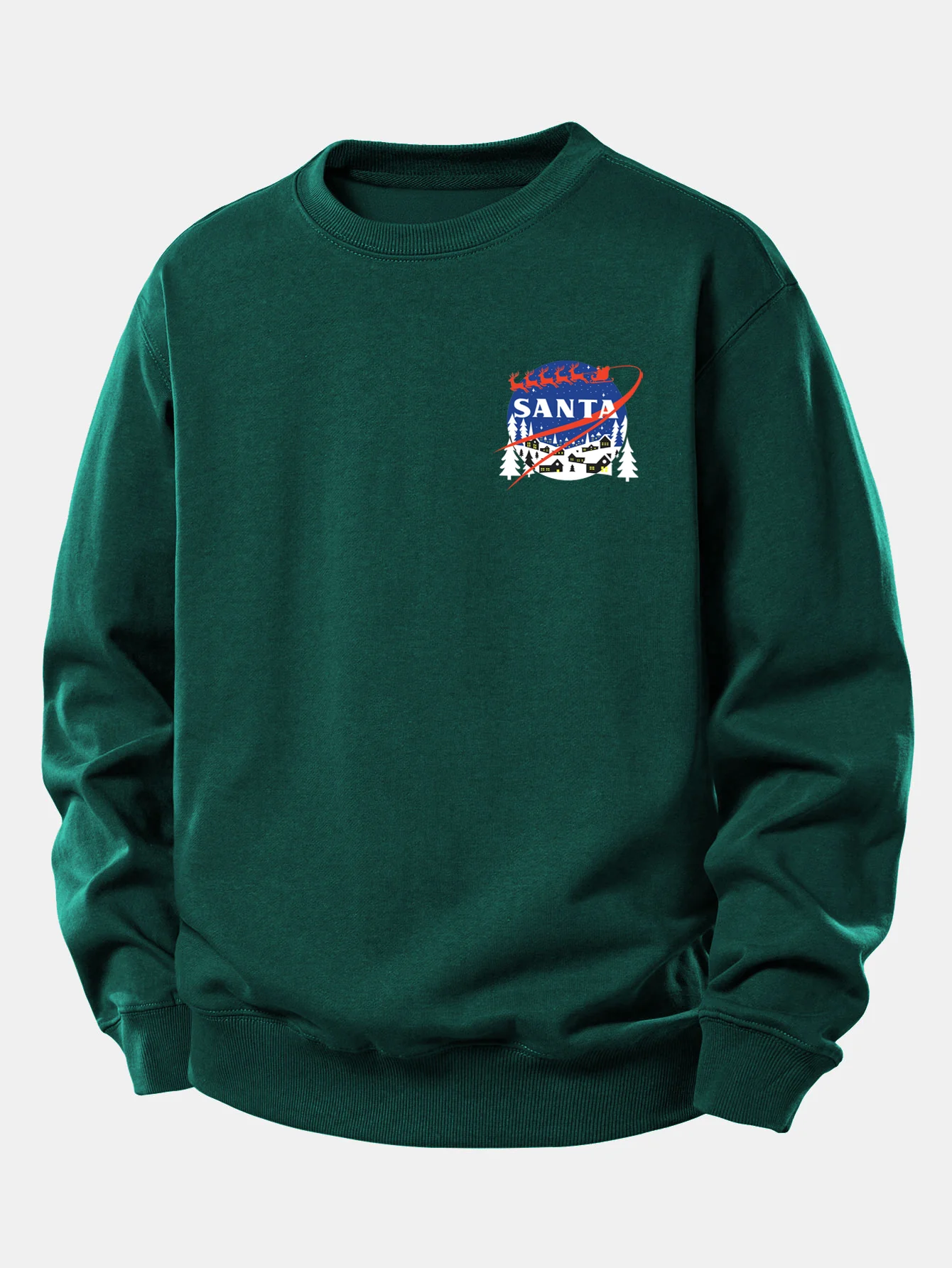 Christmas Santa Claus Print Relax Fit Sweatshirt - Image 3