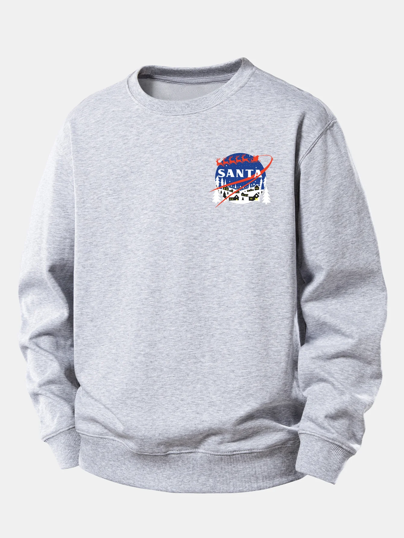 Christmas Santa Claus Print Relax Fit Sweatshirt - Image 7