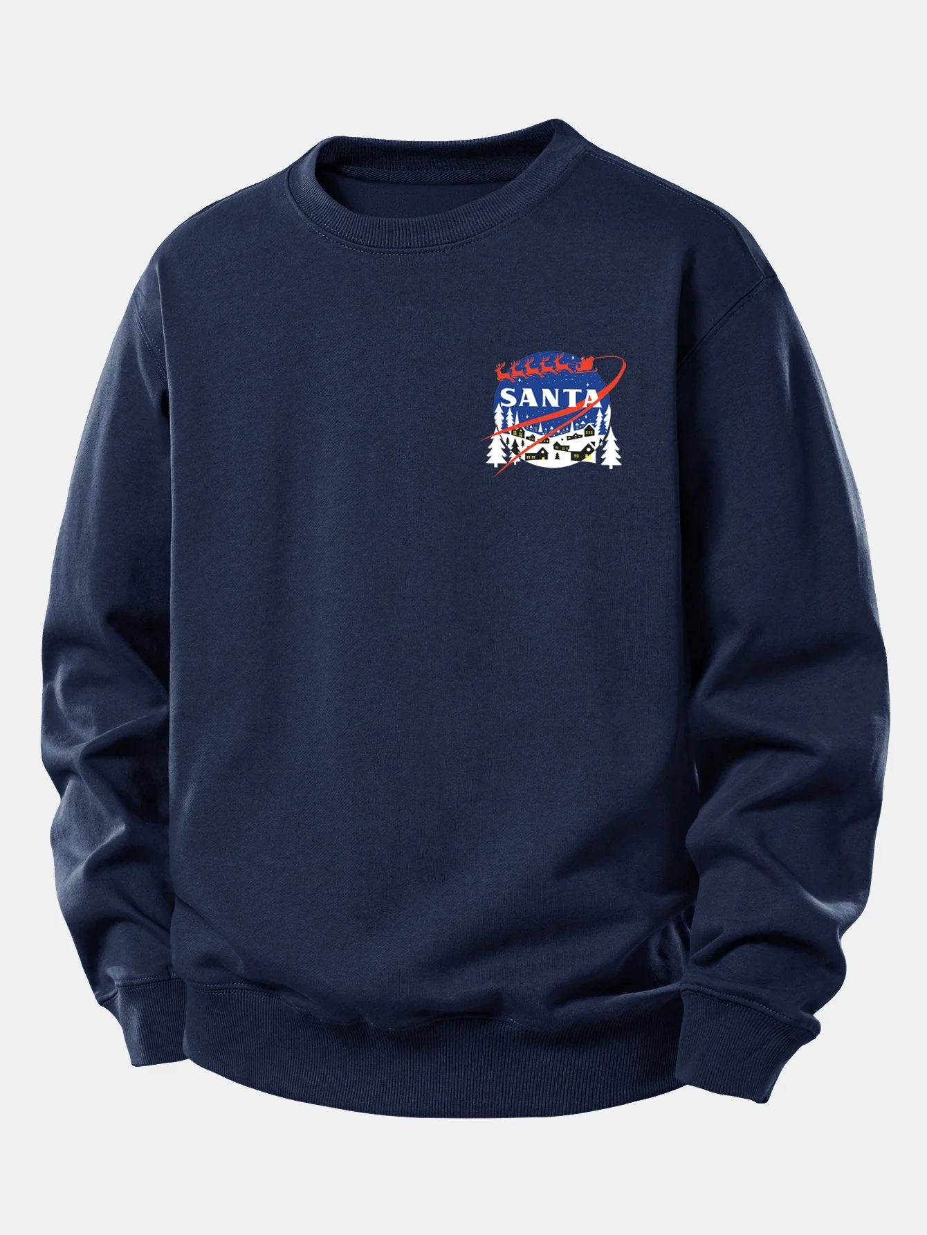 Christmas Santa Claus Print Relax Fit Sweatshirt - Image 8