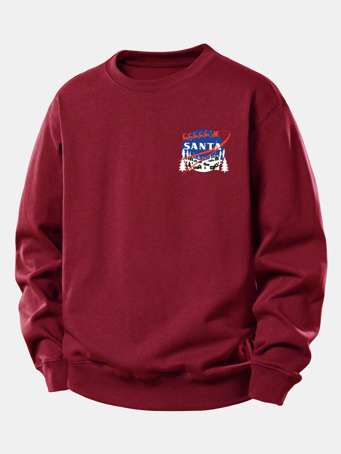 Christmas Santa Claus Print Relax Fit Sweatshirt - Image 9