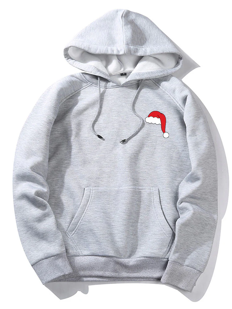 Weihnachtsmann-Hut-Print-Hoodie