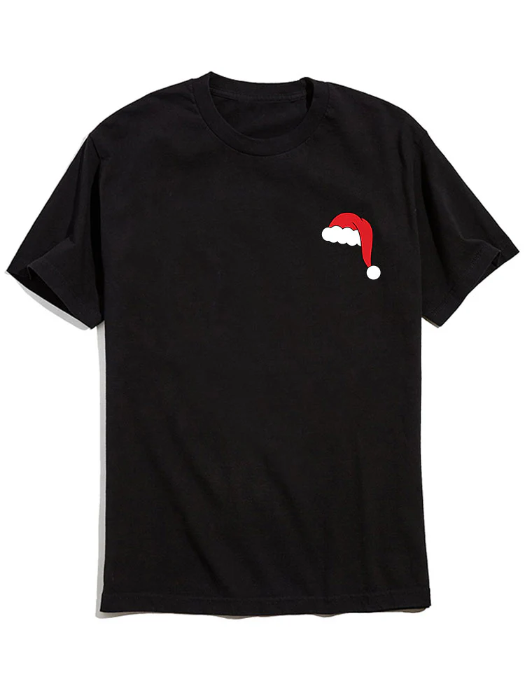 Weihnachtsmann-Hut-Print-T-Shirt - Image 2