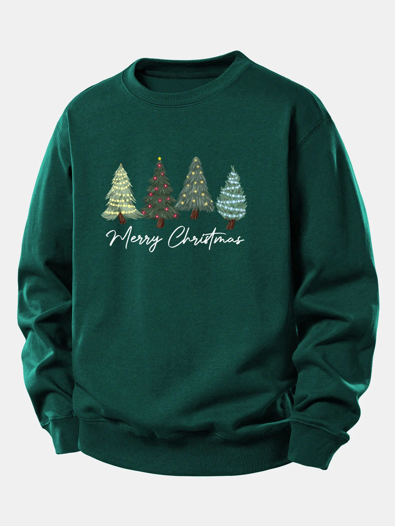 Christmas Tree Print Relax Fit Sweatshirt - Image 3