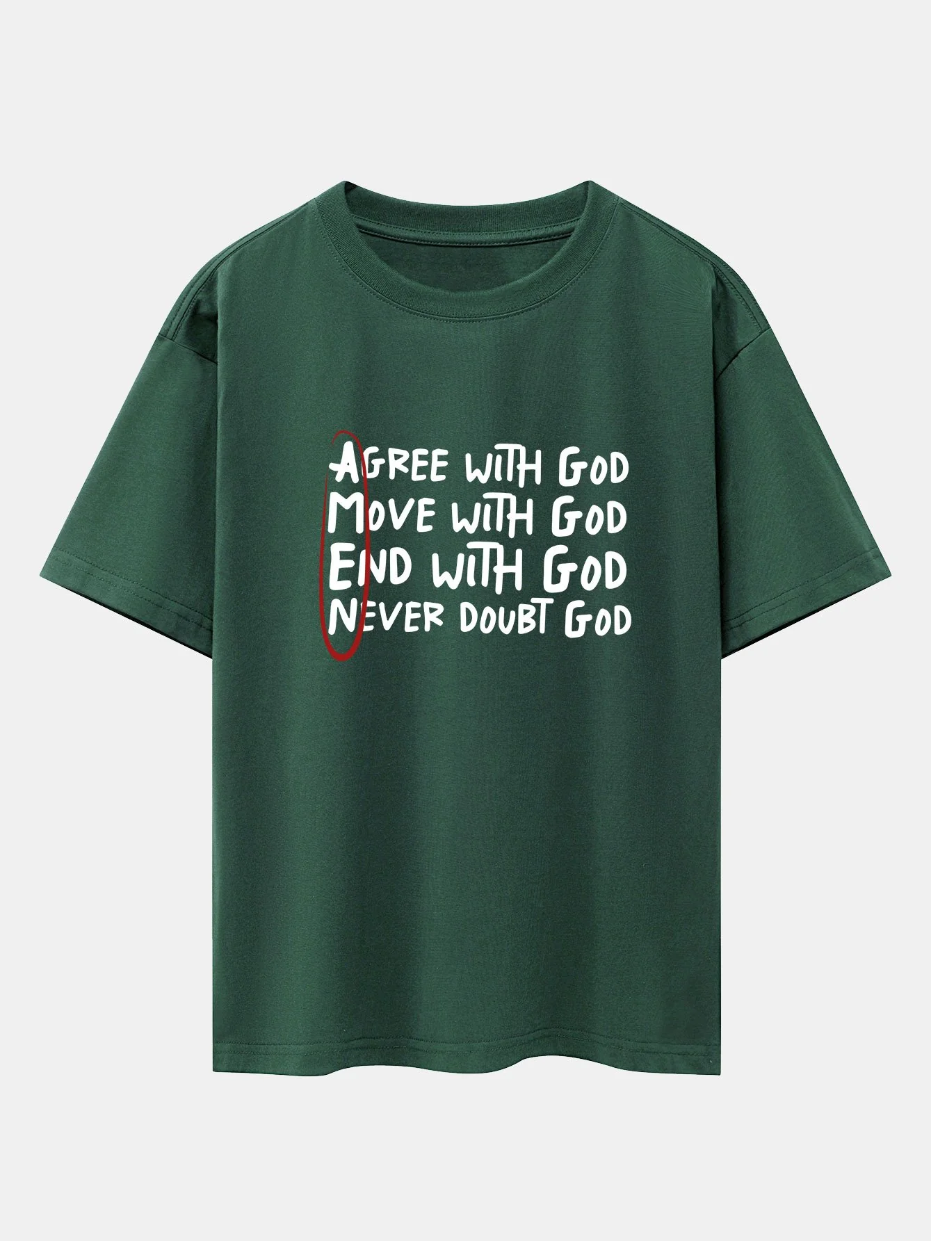 Umrandetes Slogan-Print Drop Shoulder Oversize T-Shirt - Image 11