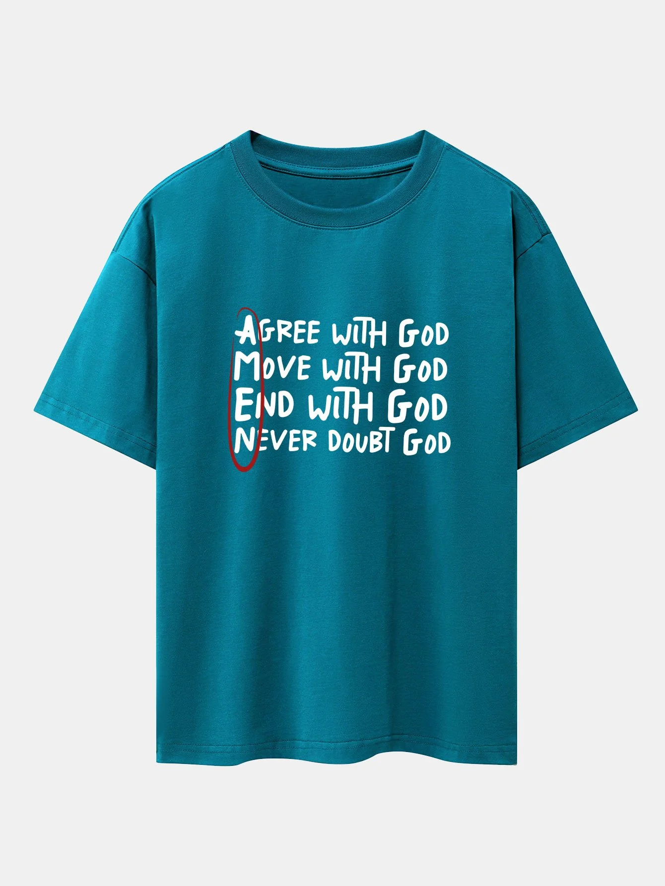 Umrandetes Slogan-Print Drop Shoulder Oversize T-Shirt - Image 12