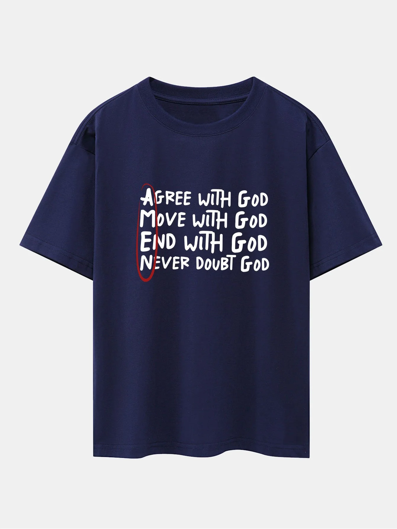 Umrandetes Slogan-Print Drop Shoulder Oversize T-Shirt - Image 13