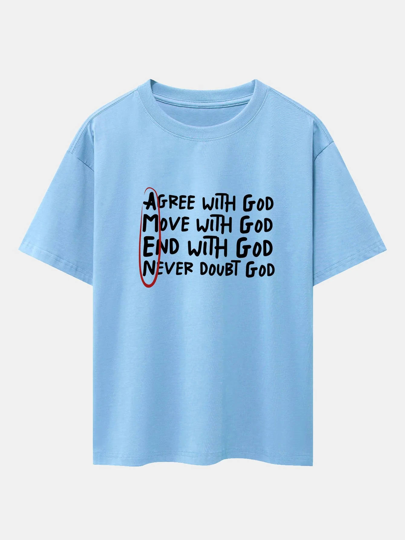Umrandetes Slogan-Print Drop Shoulder Oversize T-Shirt - Image 4