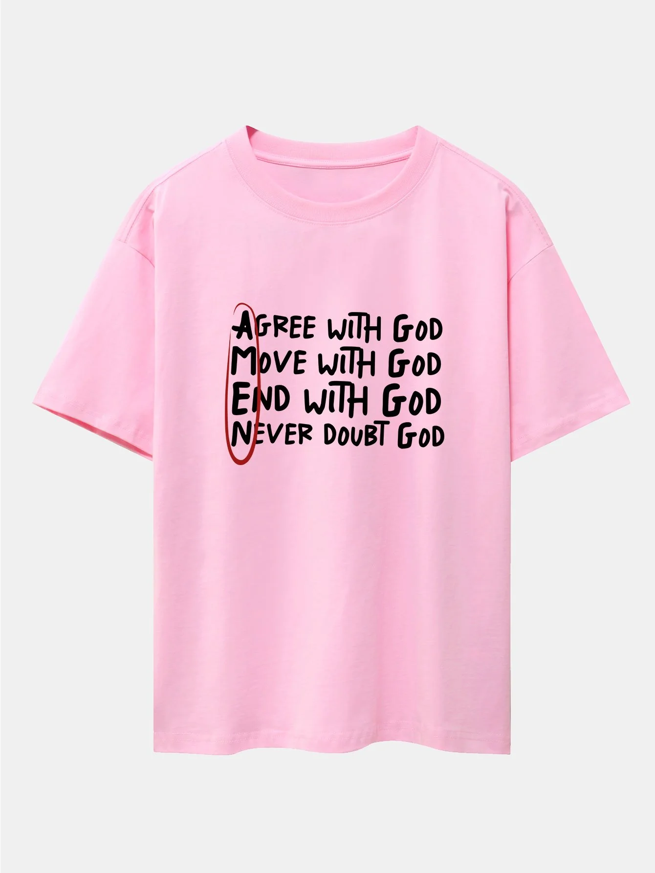 Umrandetes Slogan-Print Drop Shoulder Oversize T-Shirt - Image 7