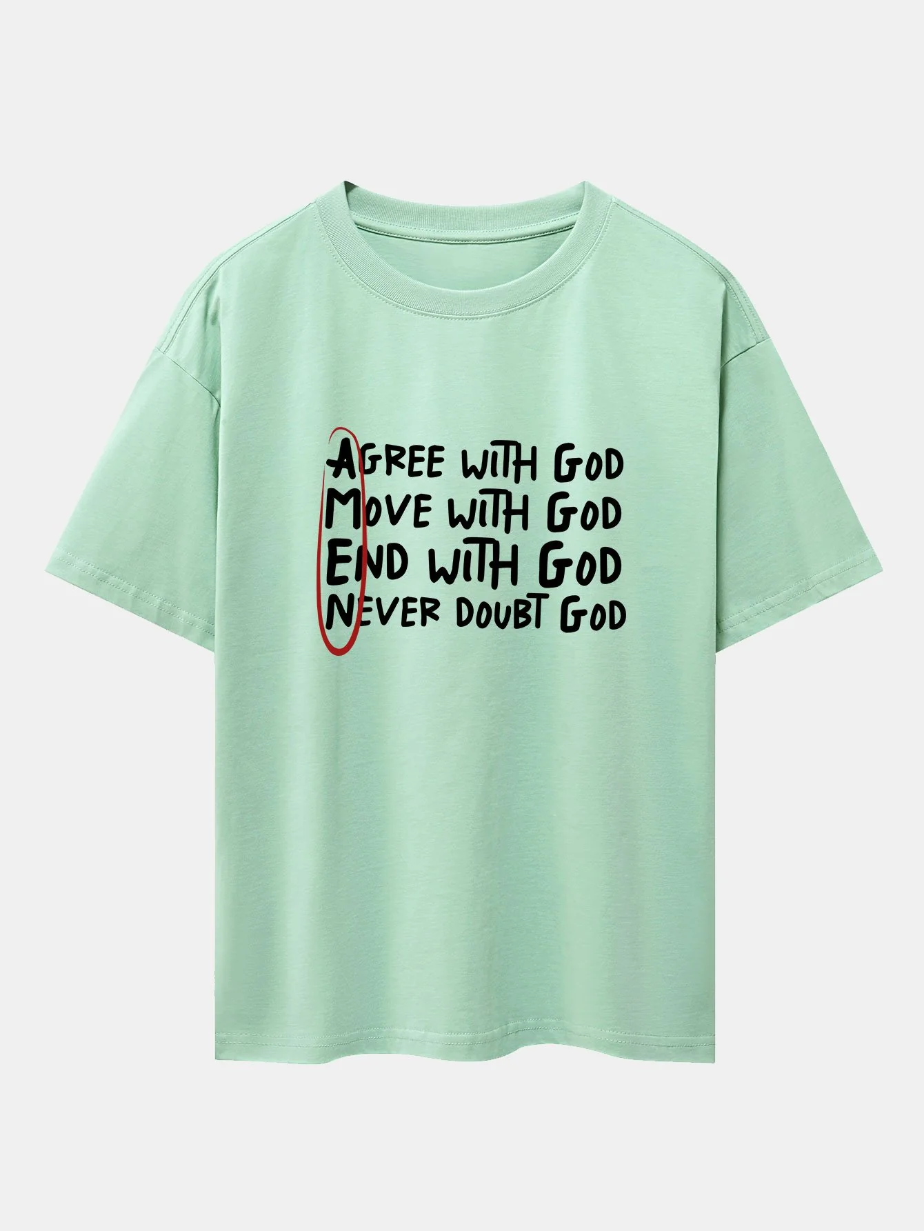 Umrandetes Slogan-Print Drop Shoulder Oversize T-Shirt - Image 8