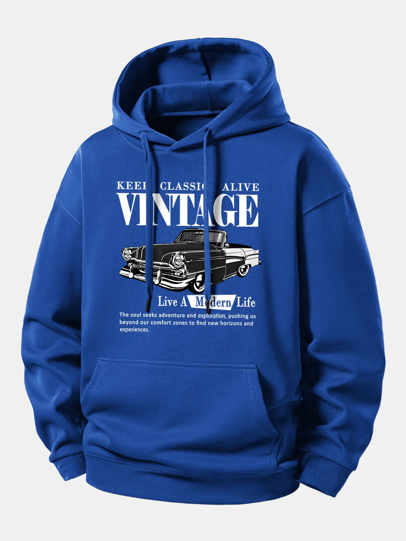 Classic Car Print Relax Fit Hoodie - Image 10