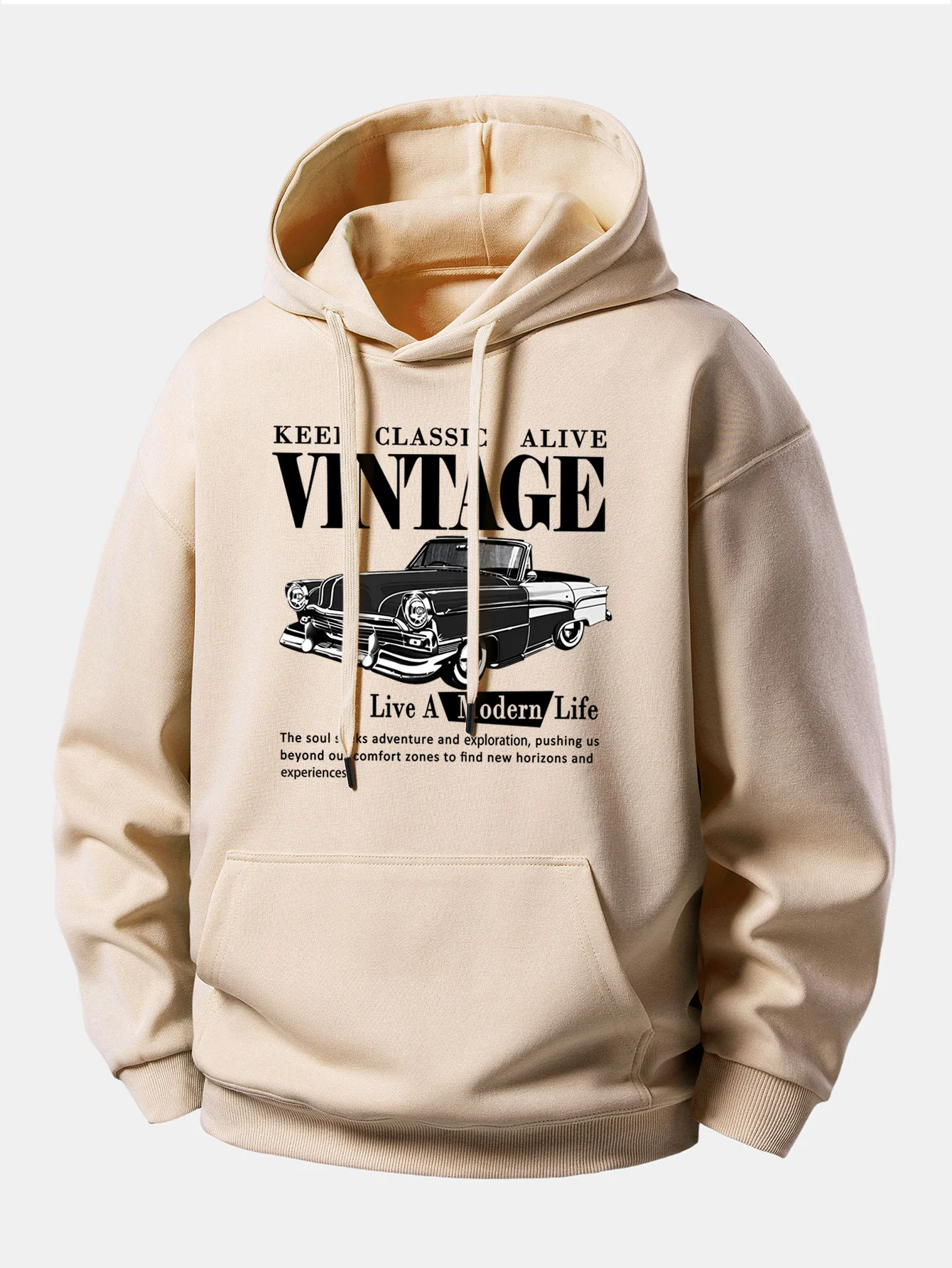 Classic Car Print Relax Fit Hoodie - Image 3