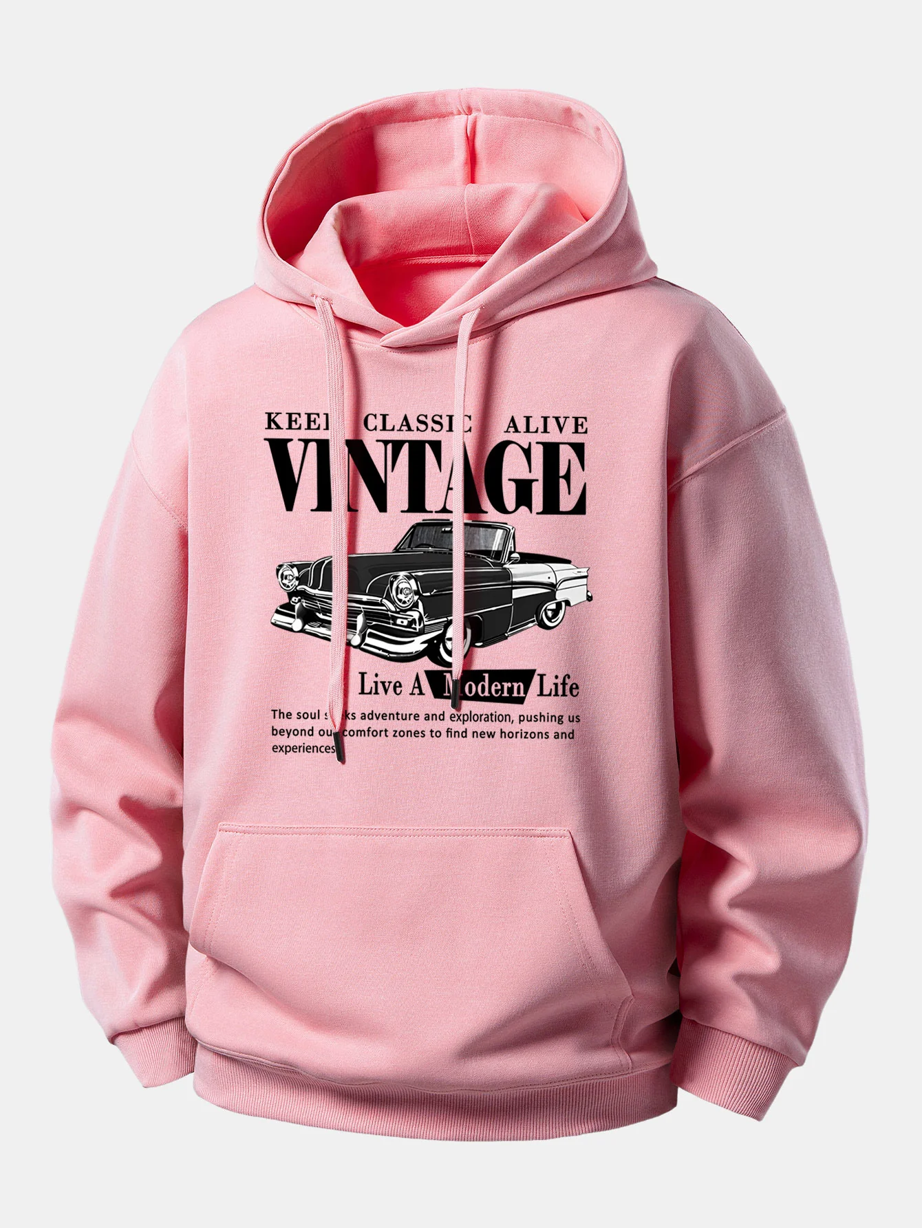 Classic Car Print Relax Fit Hoodie - Image 4