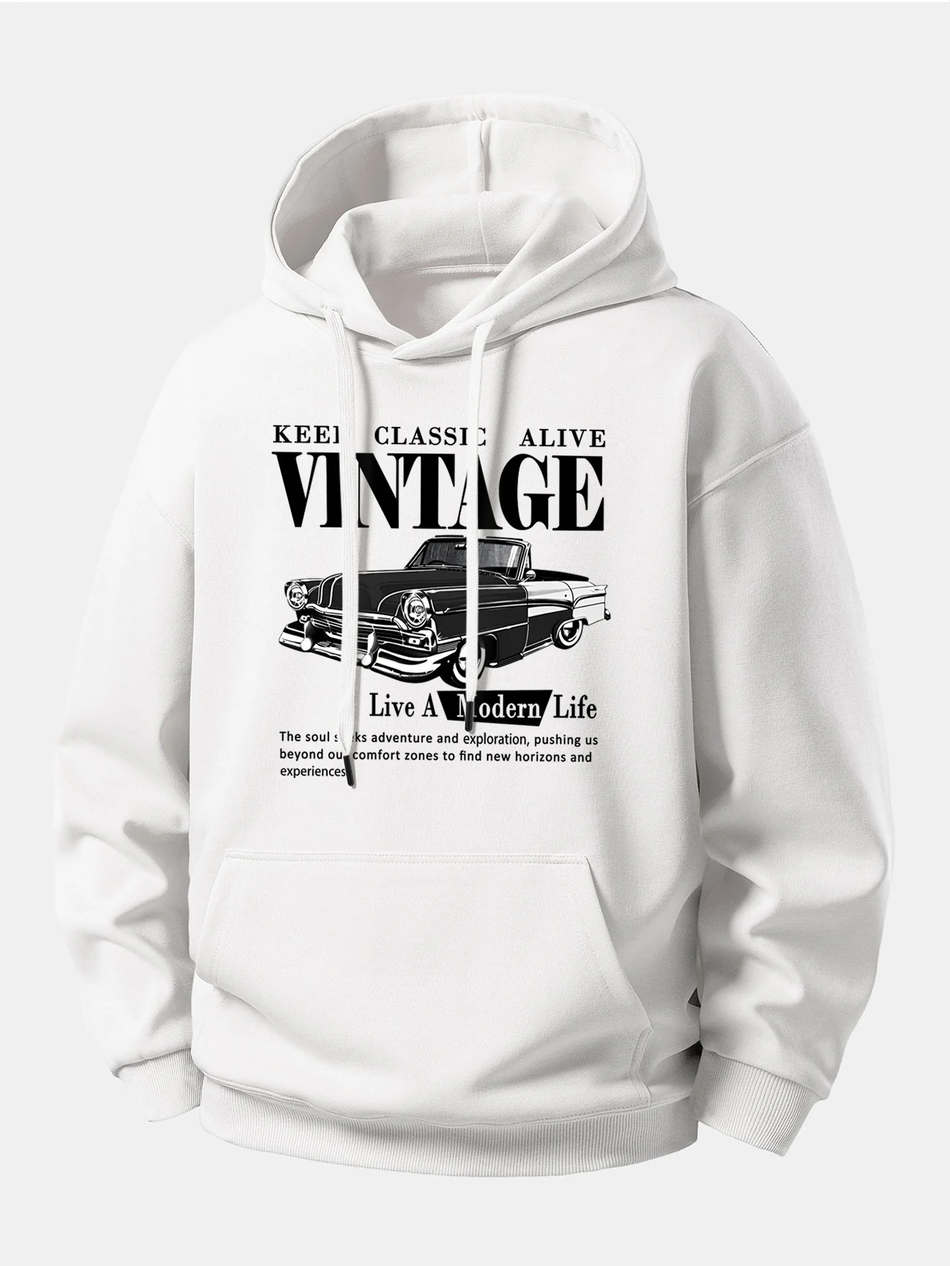 Classic Car Print Relax Fit Hoodie - Image 5