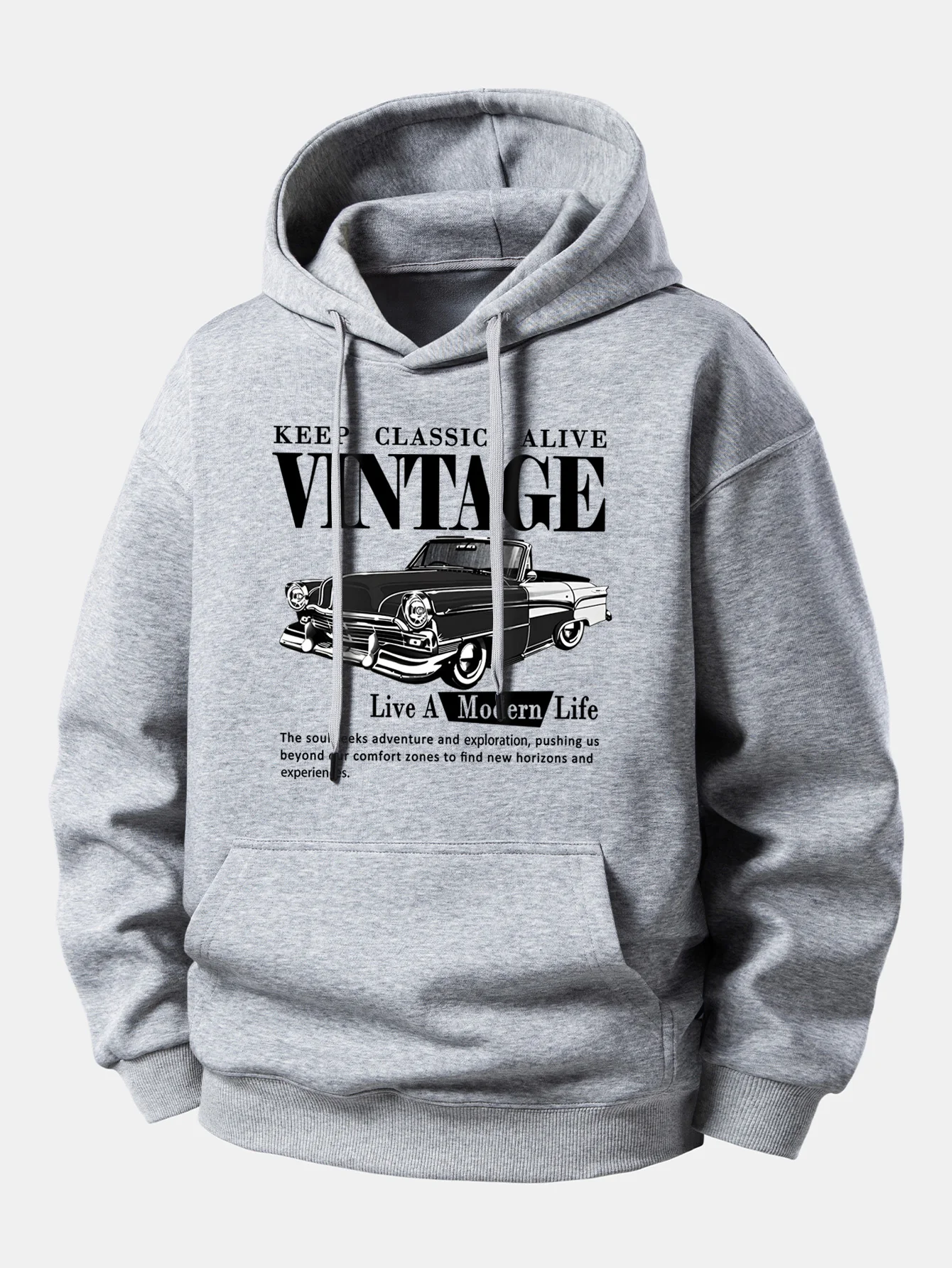 Classic Car Print Relax Fit Hoodie - Image 6