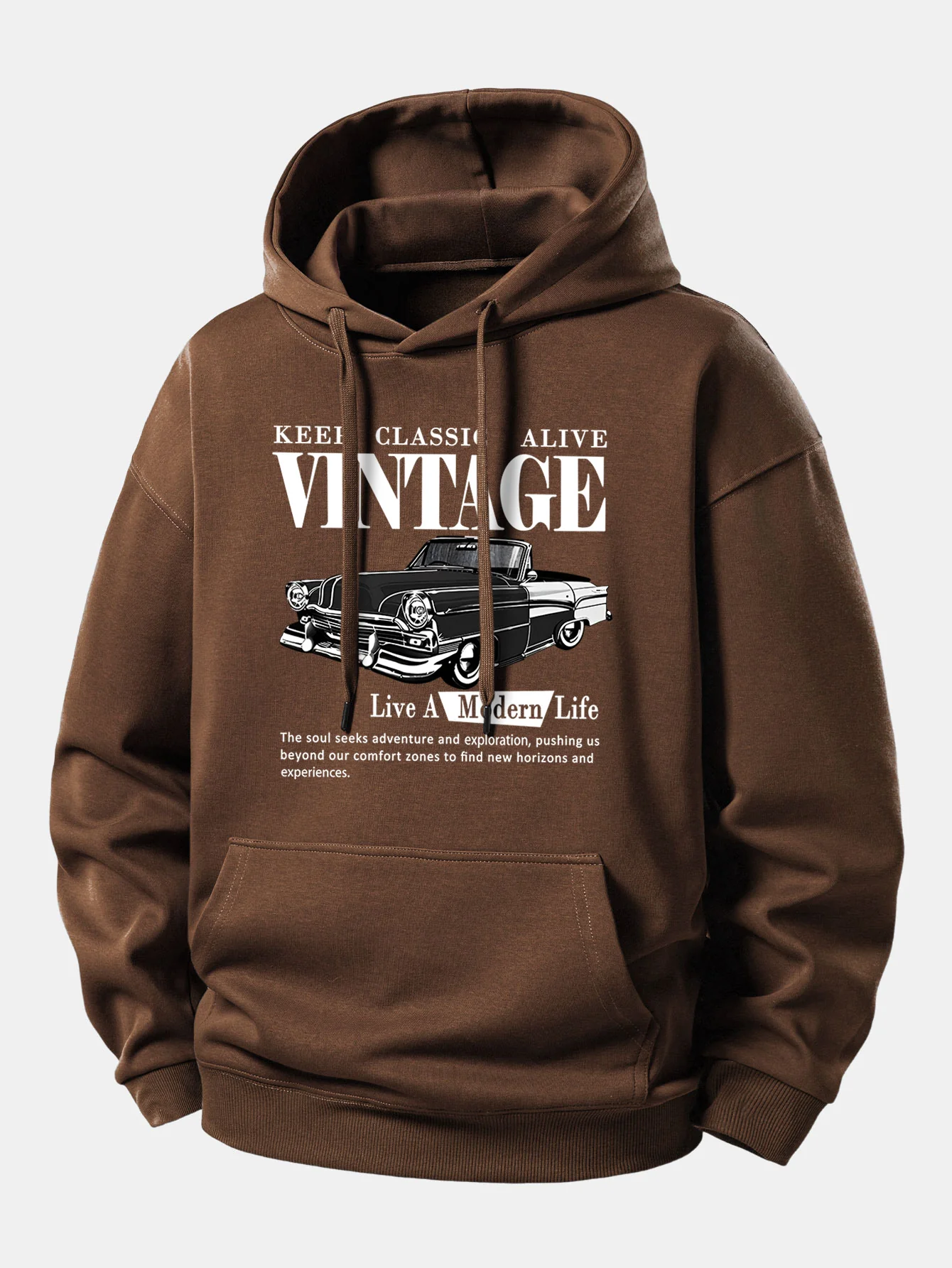 Classic Car Print Relax Fit Hoodie - Image 9