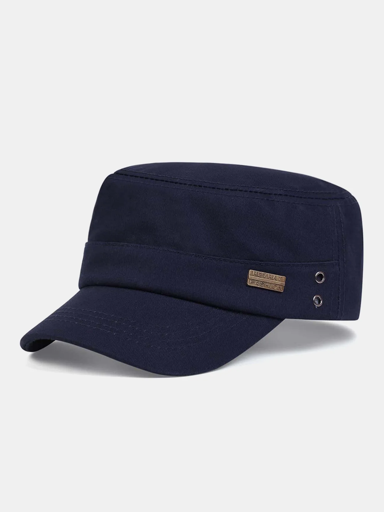 Classic Military Cadet Cap Cotton Flat Top Army Hat - Image 2
