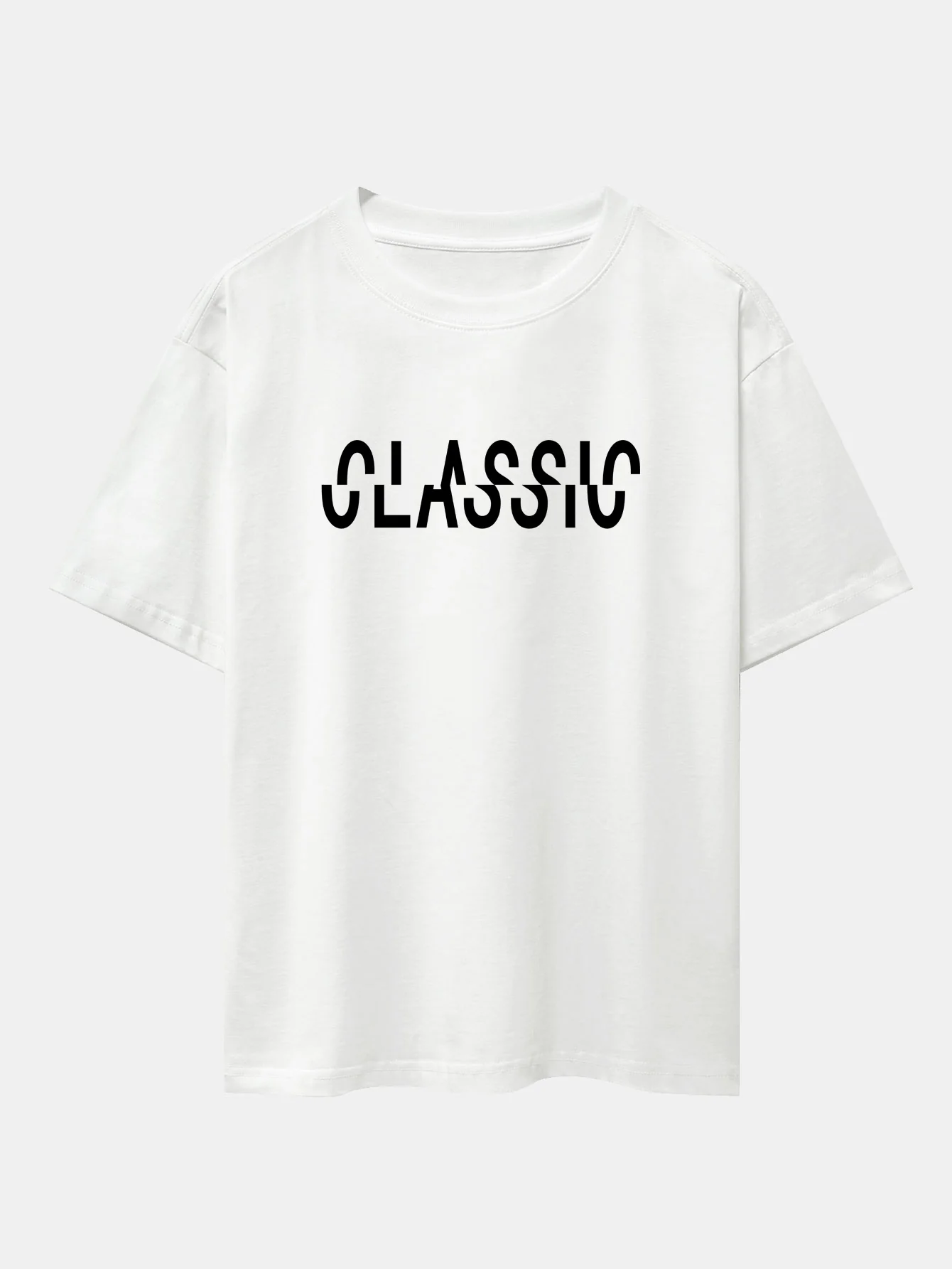 Klassisches Oversize-T-Shirt mit überschnittenen Schultern und Print