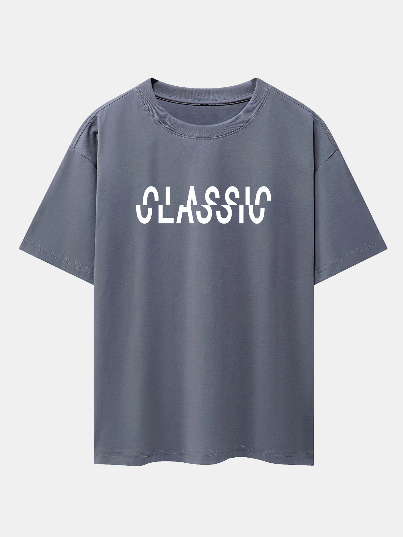 Klassisches Oversize-T-Shirt mit überschnittenen Schultern und Print - Image 4