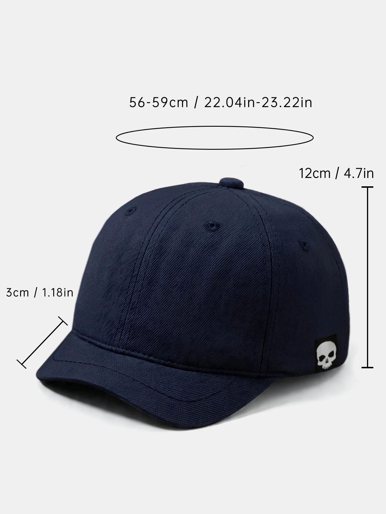 Cloth Patch Skull Pattern Baseball Cap Fashion Short Brim Cap Outdoor Travel Vacation Casual  Hat - Image 7