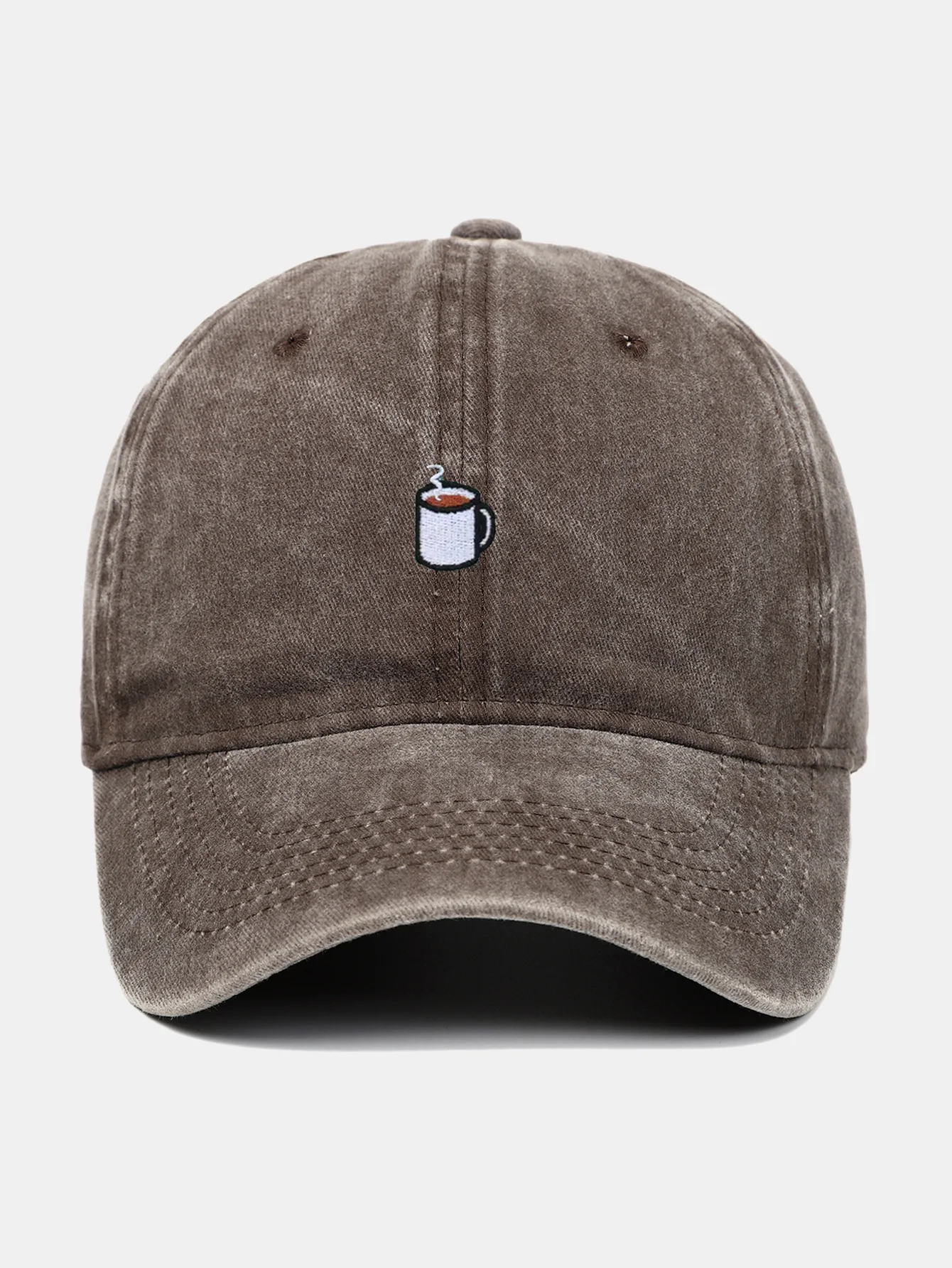 Kaffee Stickerei Freizeit Verstellbare Baseballkappe