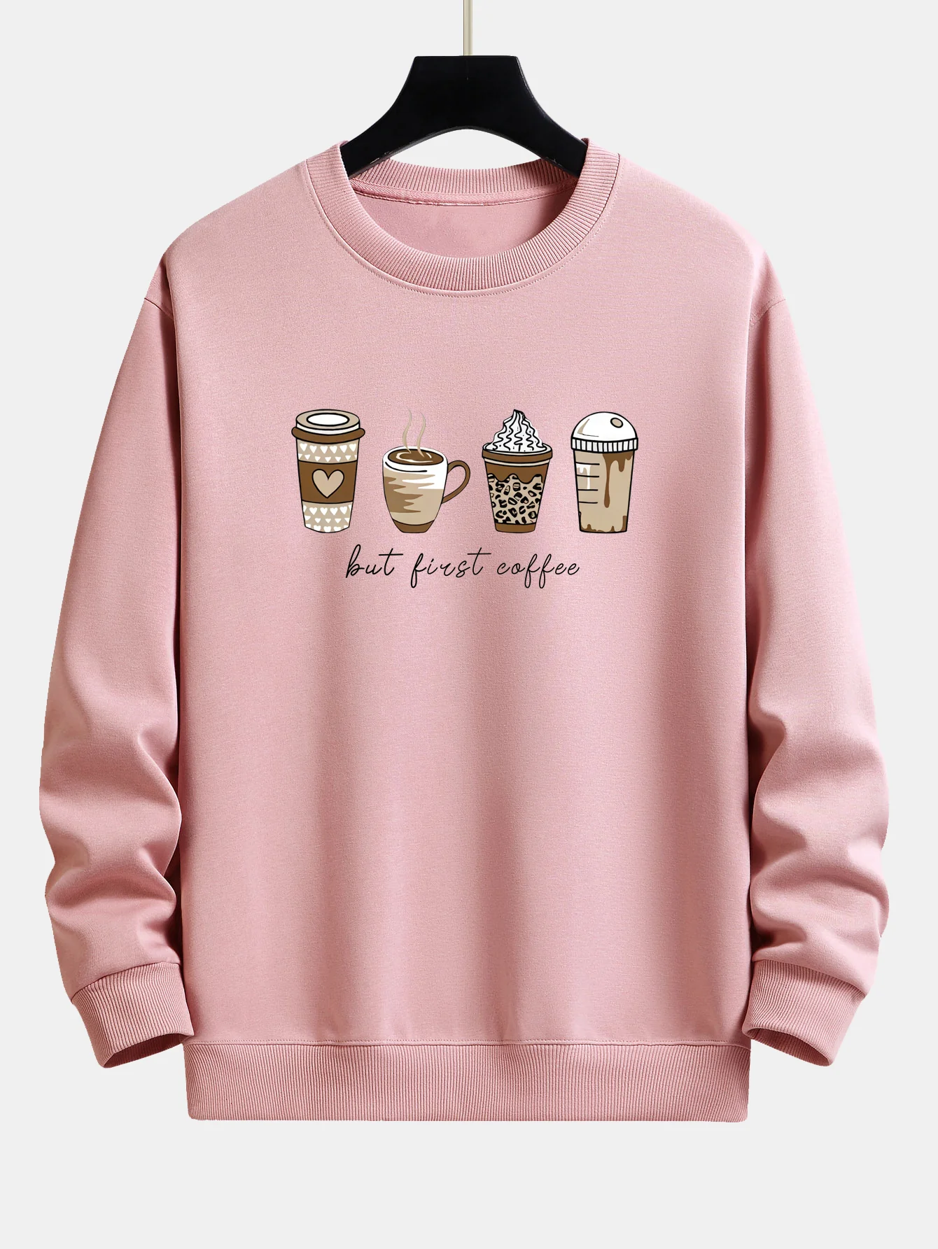 Kaffee Druck Locker sitzendes Sweatshirt - Image 3