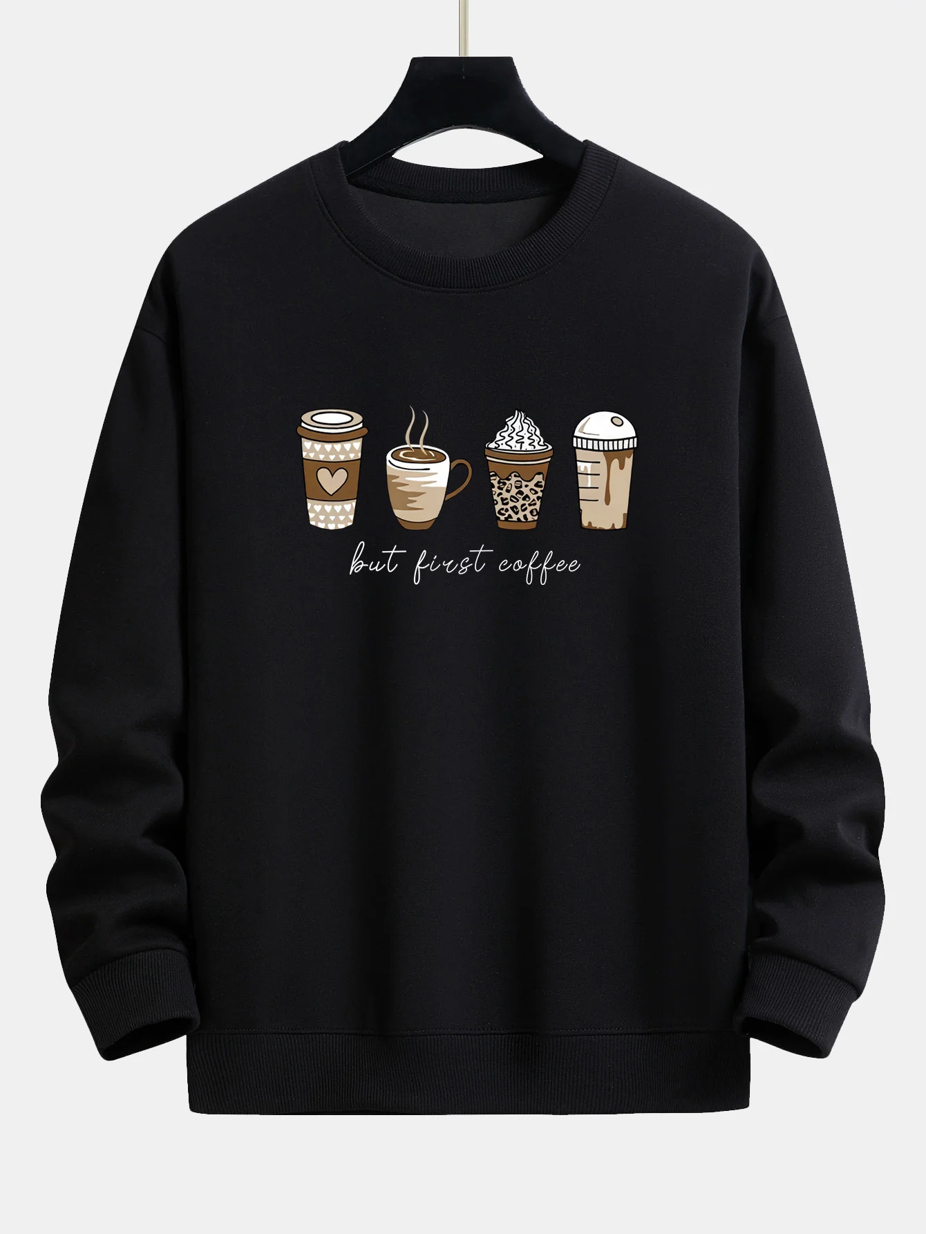 Kaffee Druck Locker sitzendes Sweatshirt - Image 4