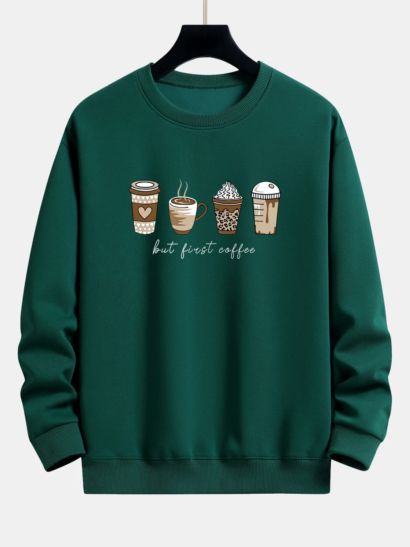Kaffee Druck Locker sitzendes Sweatshirt - Image 9