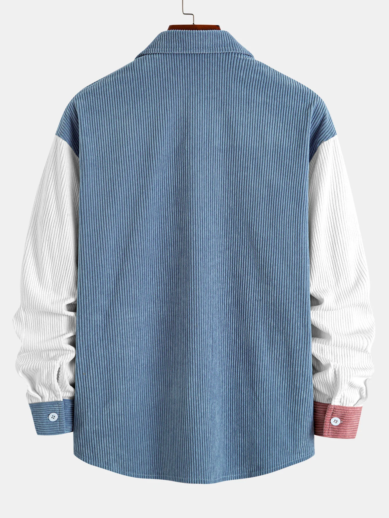Relax Fit Color Block Corduroy Button Up Shirt - Image 2
