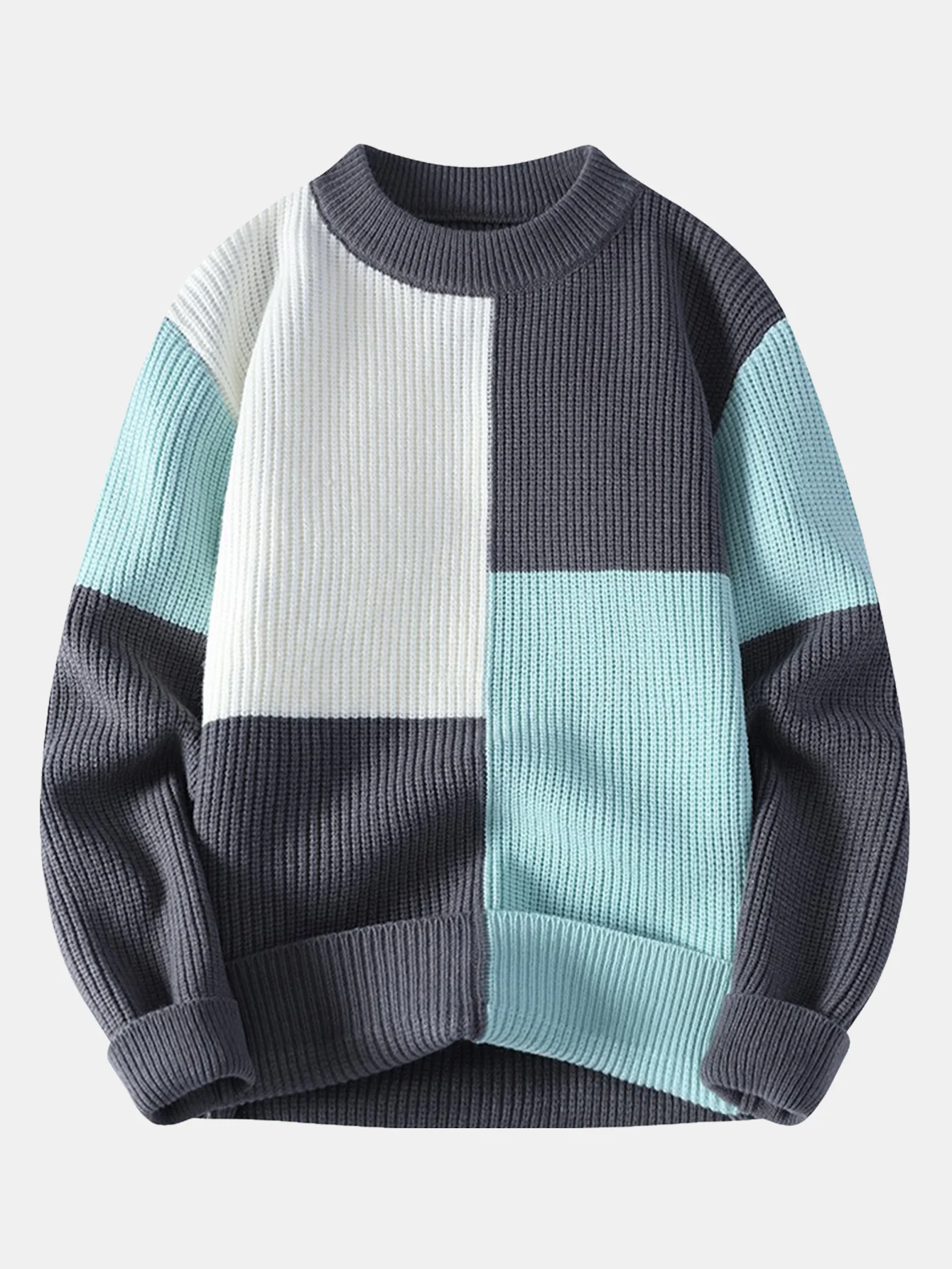 Color Block Crew Neck Sweater - Image 4