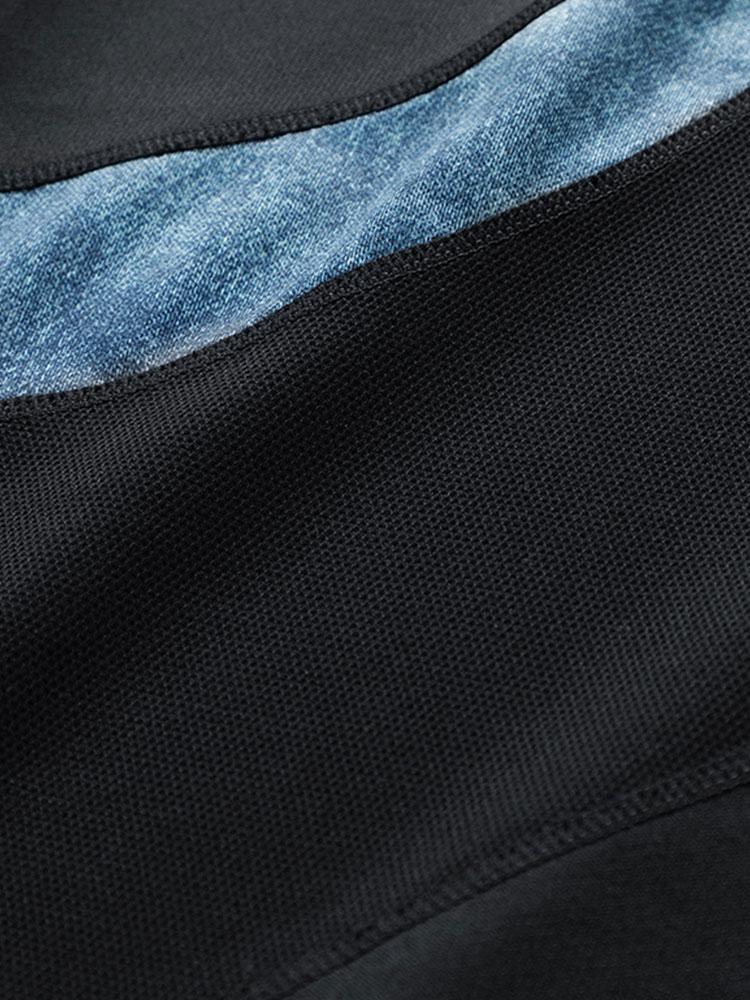 Farbblock Rundhals Sweatshirt - Image 5