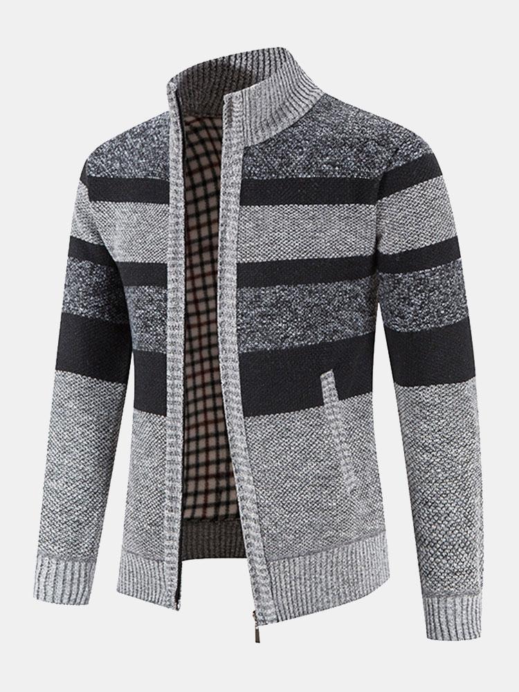 Farbblock-Funnel-Neck-Zip-Up-Pullover - Image 6