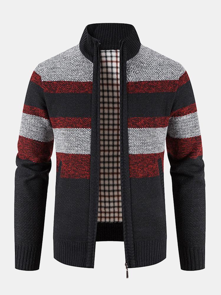 Farbblock-Funnel-Neck-Zip-Up-Pullover - Image 7