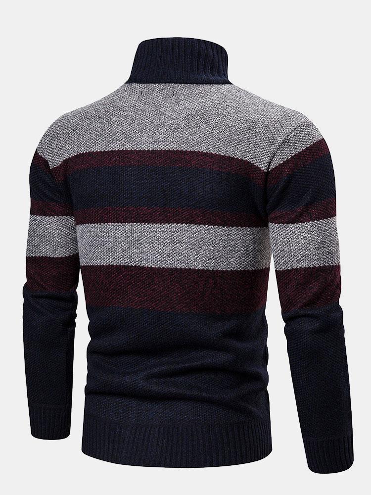 Farbblock-Funnel-Neck-Zip-Up-Pullover - Image 8
