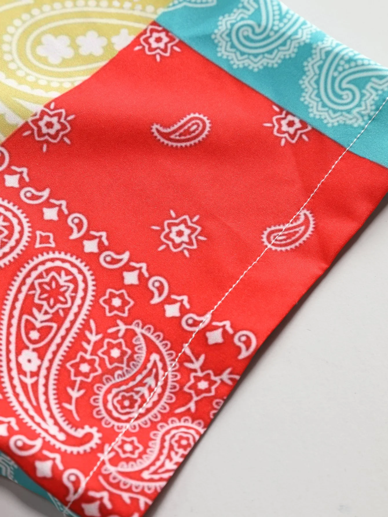 Farbblock Paisley Druck Knopf-Down Hemd - Image 4