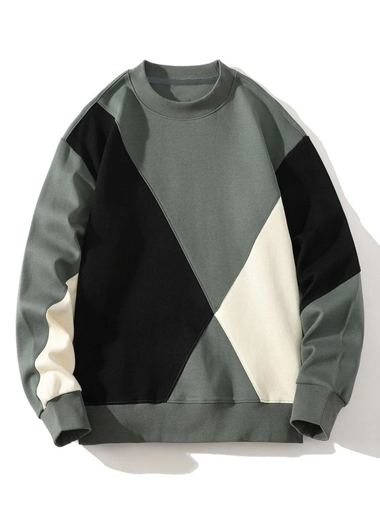 Farbblock-Patchwork-Sweatshirt - Image 3
