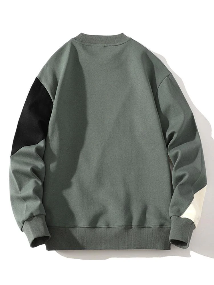 Farbblock-Patchwork-Sweatshirt - Image 4