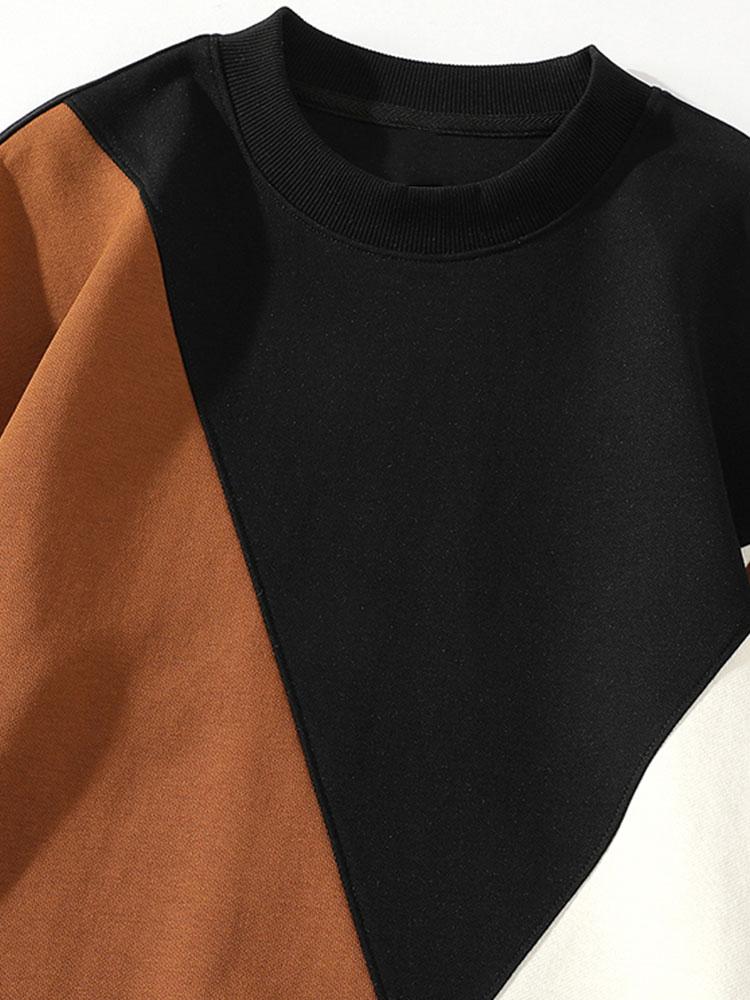 Farbblock-Patchwork-Sweatshirt - Image 5