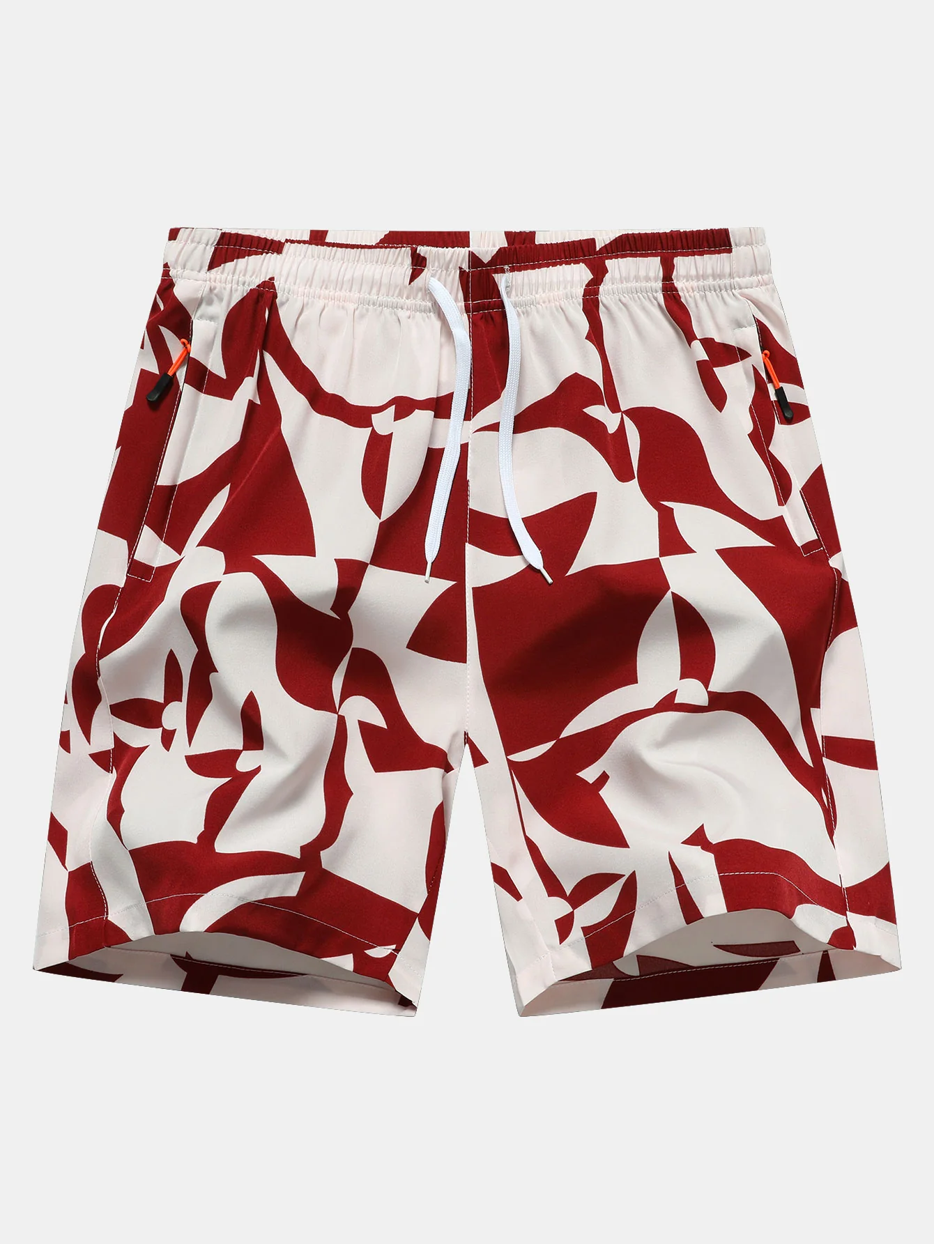 Farbblockdruck Reißverschluss Taschen Shorts - Image 3