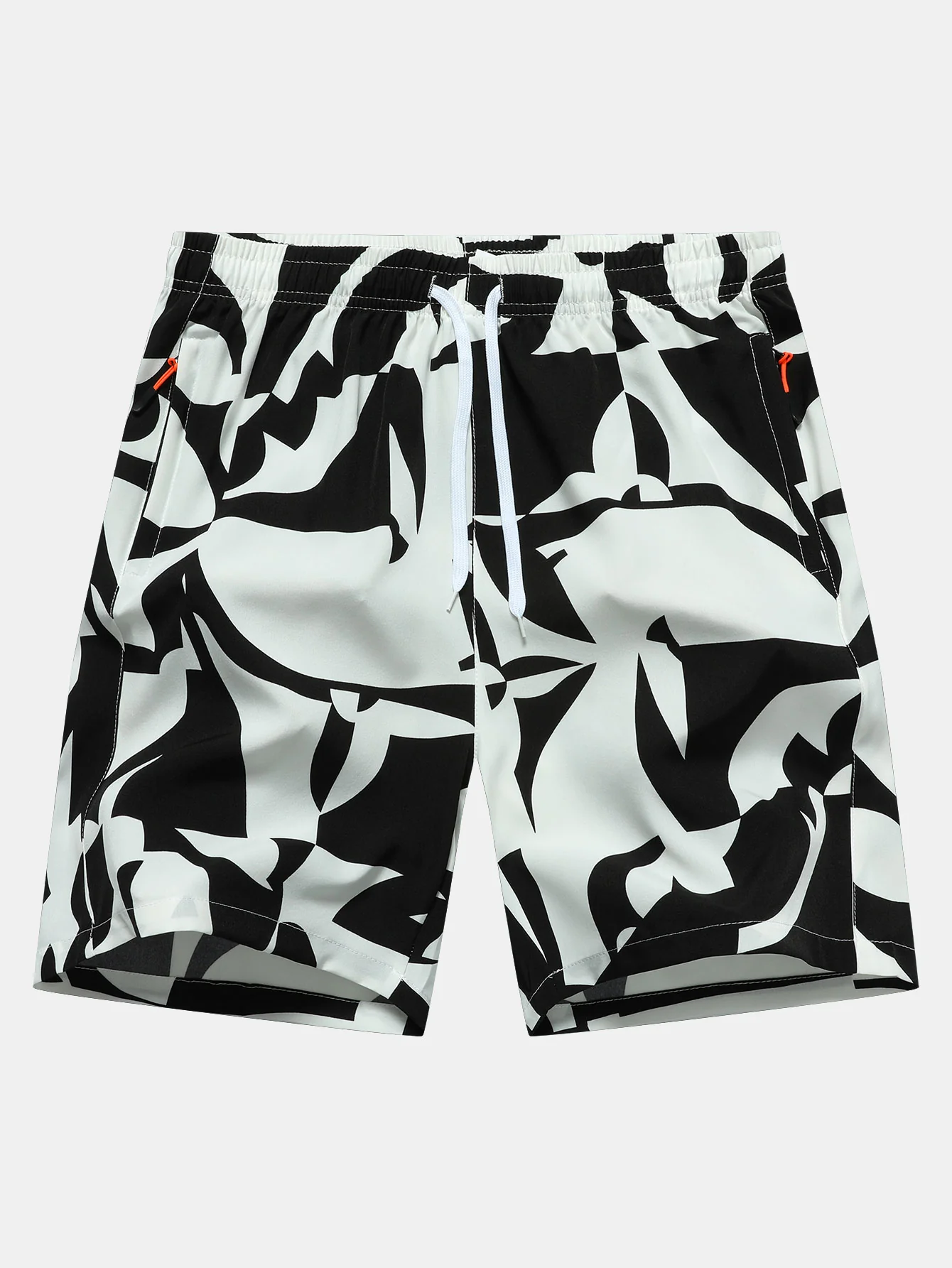 Farbblockdruck Reißverschluss Taschen Shorts - Image 4