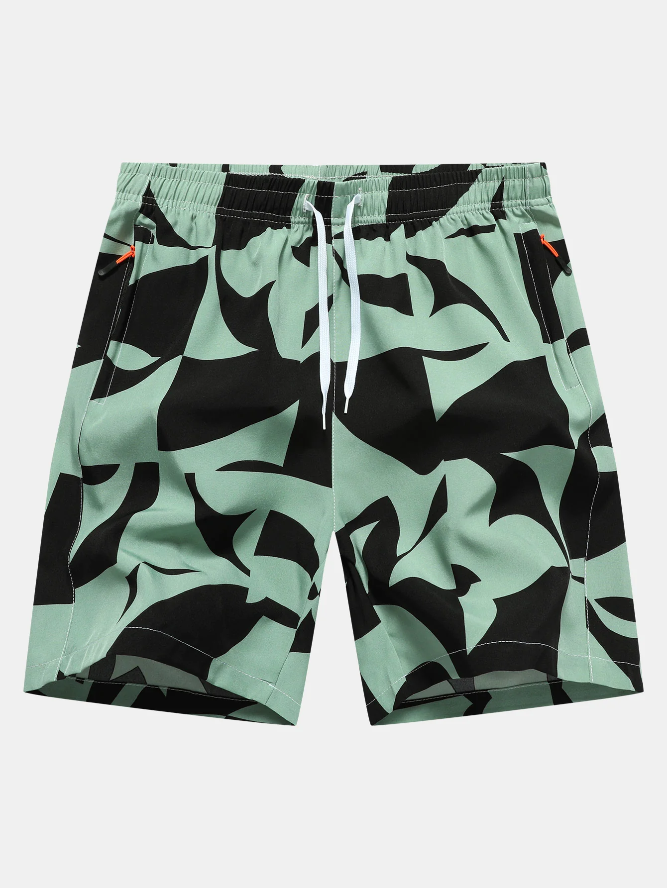 Farbblockdruck Reißverschluss Taschen Shorts - Image 5