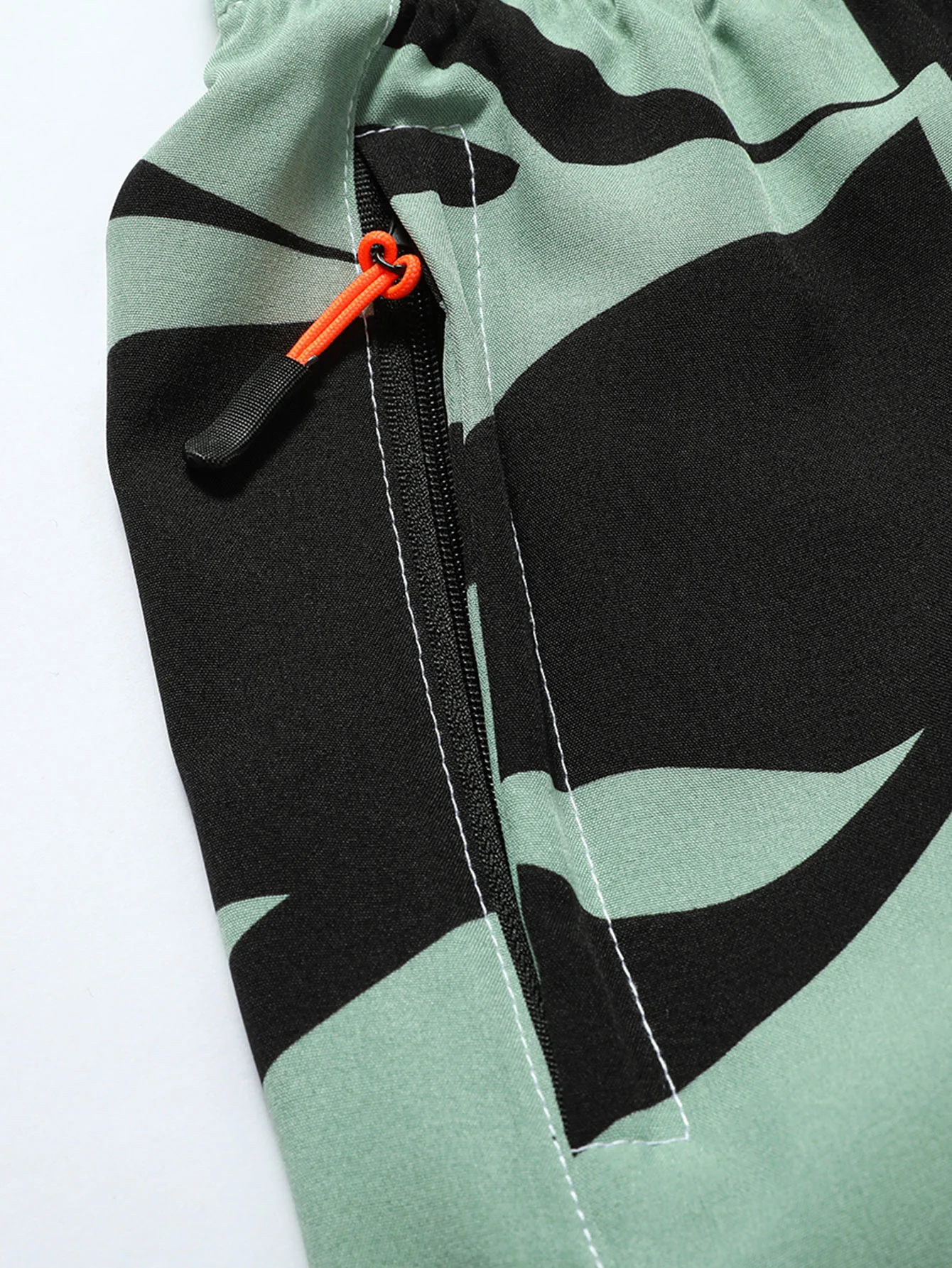 Farbblockdruck Reißverschluss Taschen Shorts - Image 8