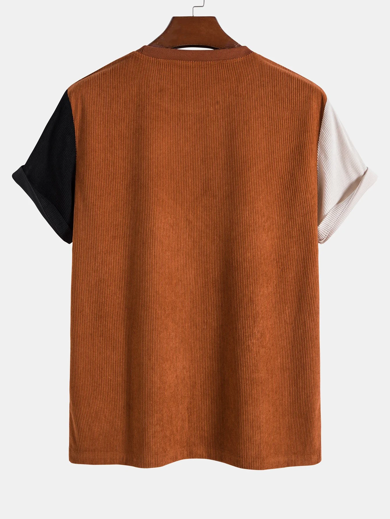 Farbblock Stretch-Cord T-Shirt - Image 2