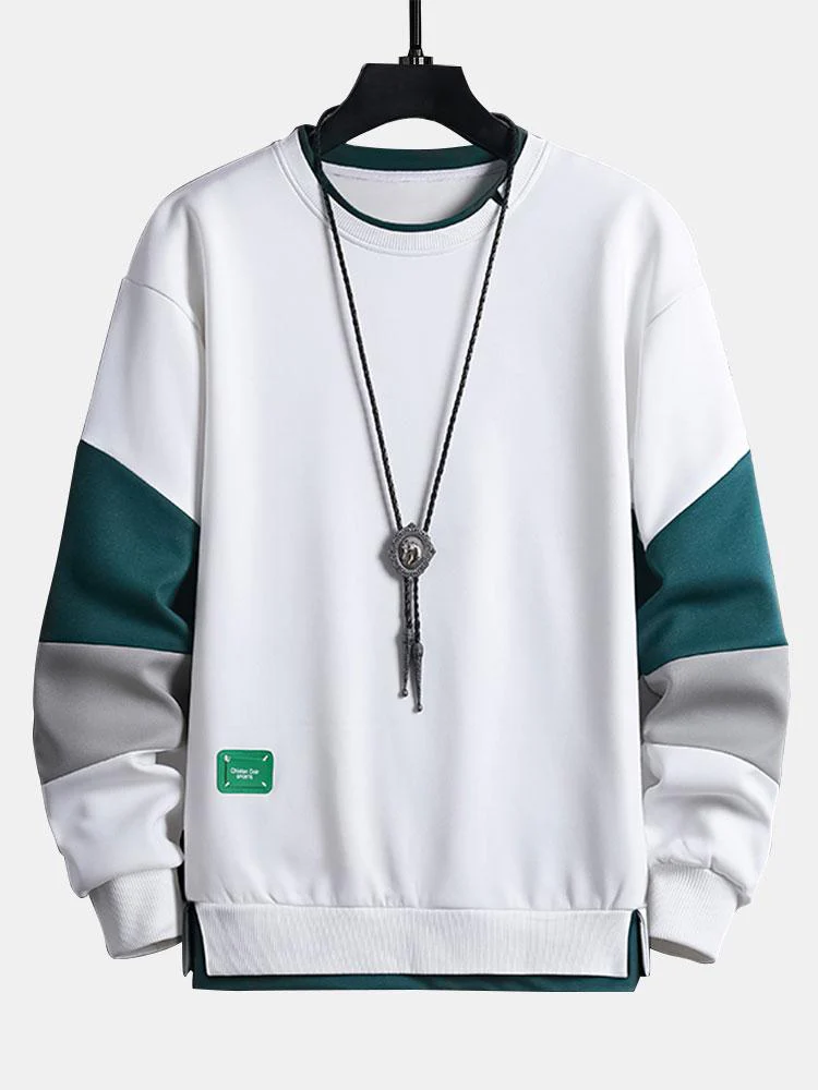 Farbblock-Sweatshirt & Jogginghose mit Paspel - Image 4