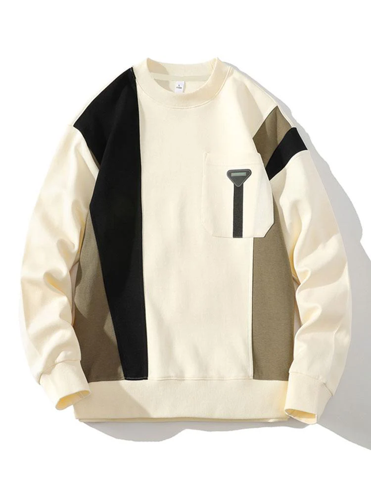 Farbblock-Sweatshirt mit Tasche - Image 3