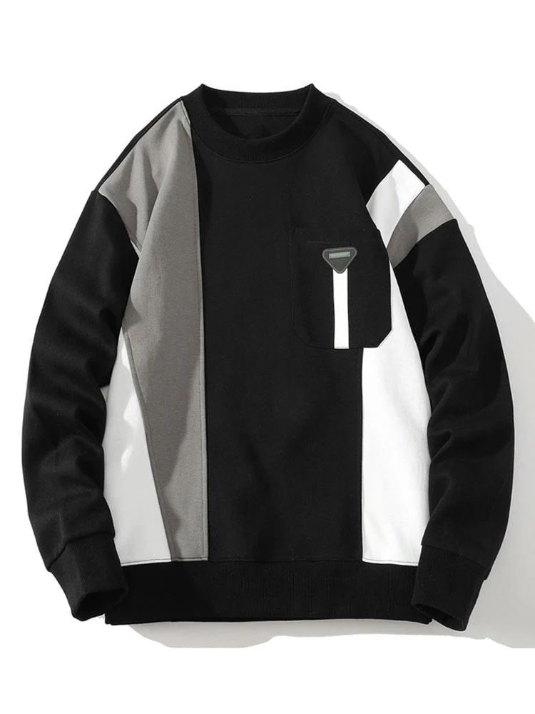 Farbblock-Sweatshirt mit Tasche - Image 4
