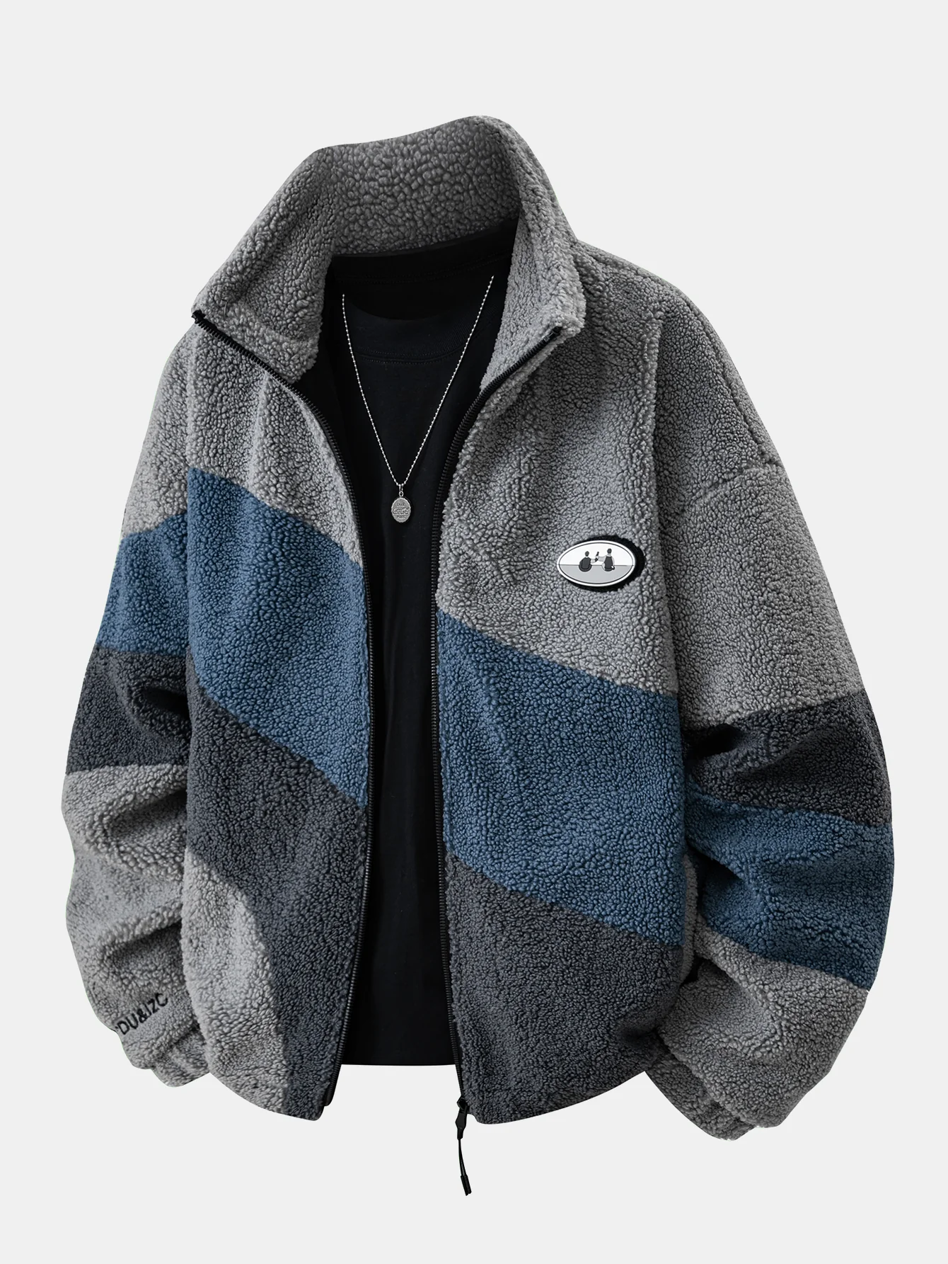 Farbblock Teddy Reißverschlussjacke - Image 2